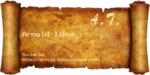 Arnold Tibor névjegykártya