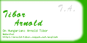 tibor arnold business card